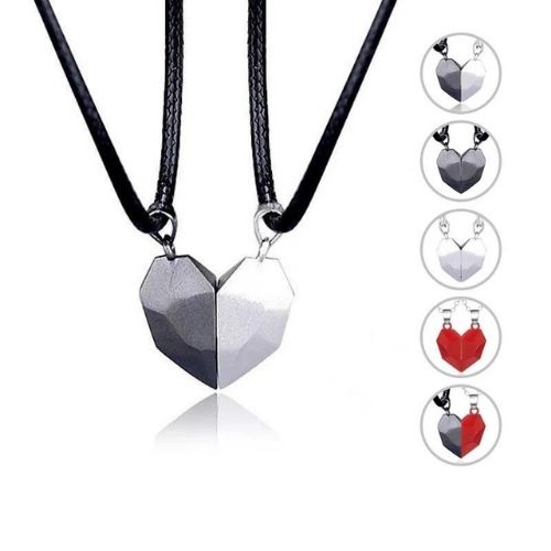 Matching Couple Heart Necklace Set