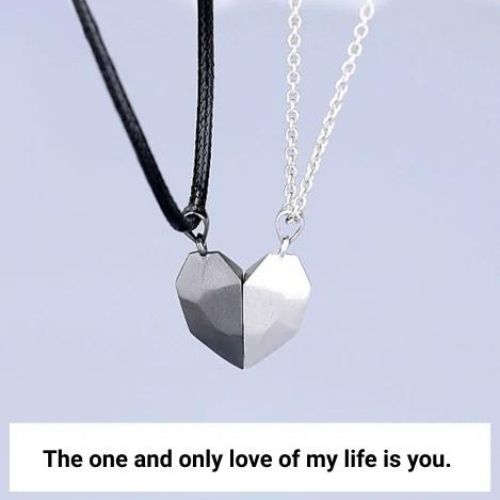 Matching Couple Heart Necklace Set