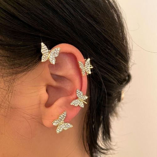 3D Butterfly Clip-On Earrings