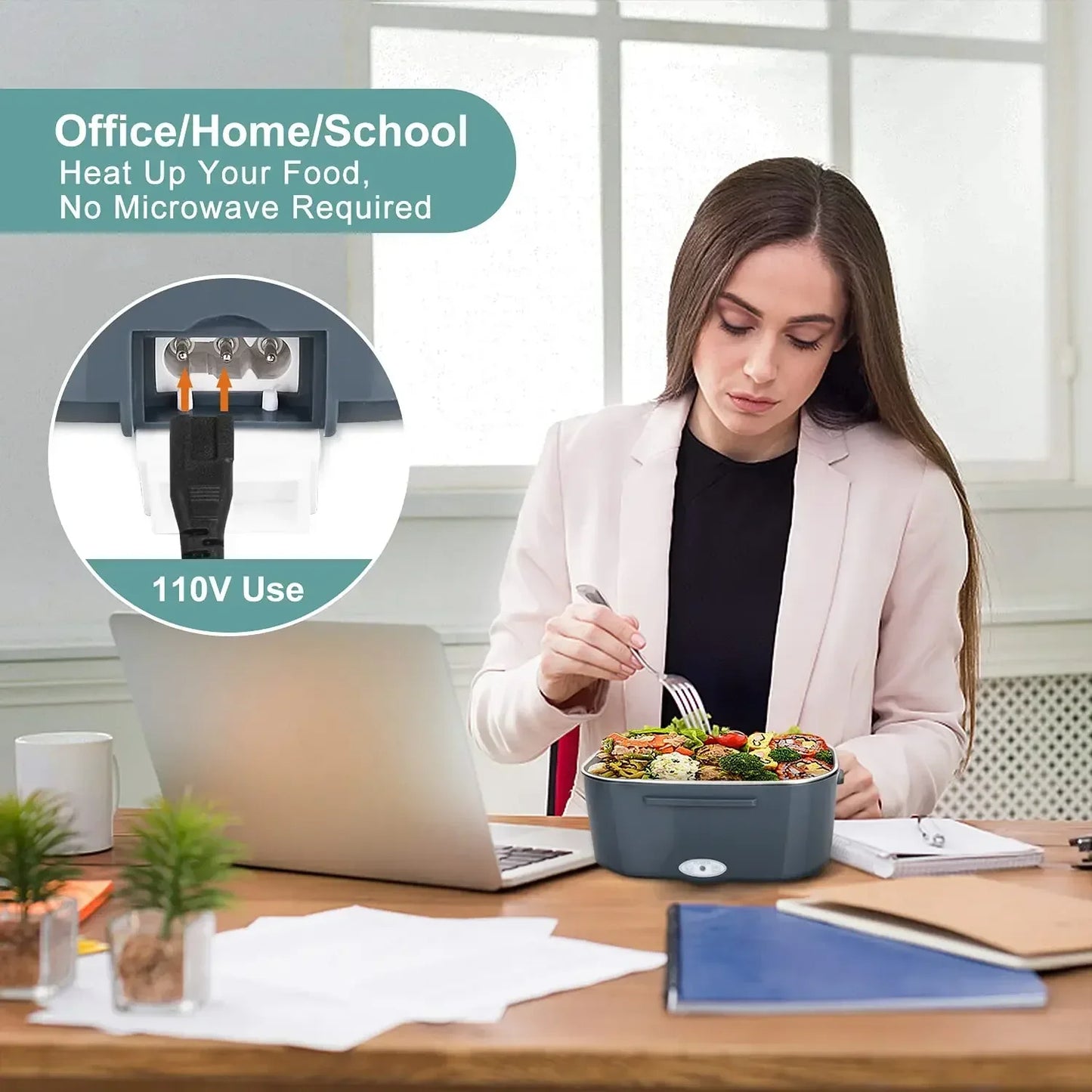 Portable Electric Heating Lunch Box with Car Adapter