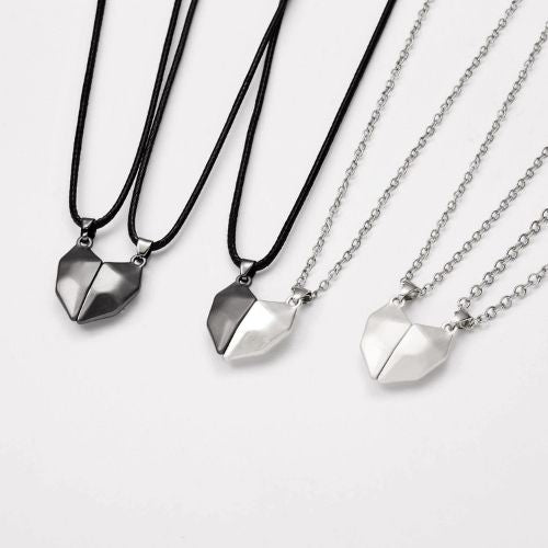 Matching Couple Heart Necklace Set